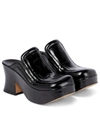 Bottega Veneta Wedge Croc-effect Leather Mules In Brown