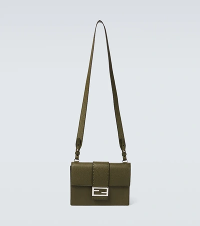 Fendi Baguette Leather Cross-body Bag In Green