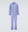 Derek Rose Core Piped Classic Fit Cotton Check Pyjama Set In Felsted Blue