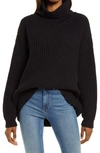 Free People Swim Too Deep Turtleneck Sweater In Black