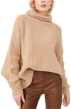 Free People Swim Too Deep Turtleneck Sweater In Gilded Beige