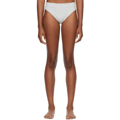 Skims Grey Cotton 2.0 Cheeky Tanga Briefs In Light Heather Grey
