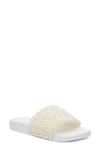 Jessica Simpson Saycie Beaded Slide Sandal In Clear/ Pearl
