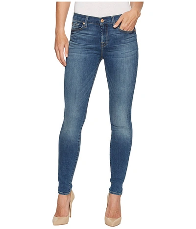 7 For All Mankind Skinny Jeans W/ Squiggle In Rich Coastal Blue | ModeSens