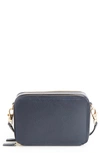 Royce New York Personalized Leather Crossbody Camera Bag In Navy Blue