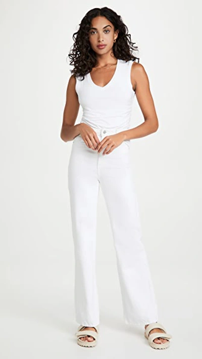 Atm Anthony Thomas Melillo Ruched Stretch Pima Cotton-jersey Tank In White