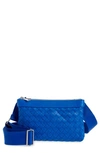 Bottega Veneta Hydrology Water Repellent Intrecciato Leather Double Crossbody Bag In Cobalt