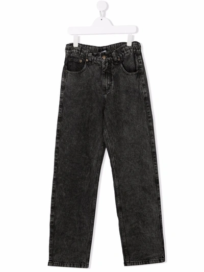 Molo Teen Washed Elasticated Jeans In 黑色