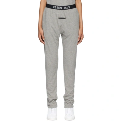 Essentials Grey Logo Lounge Pants In Heather Oatmeal