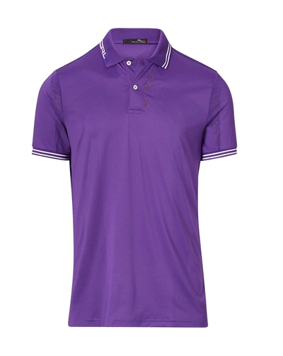 Ralph Lauren Rlx Golf Custom Fit Jacquard Polo Shirt In Vivid Purple