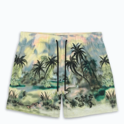 Palm Angels X Vilebrequin Swim Shorts With Palms In Print