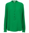 Stella Mccartney Silk Crepe De Chine Tunic Blouse In Sparkly Green