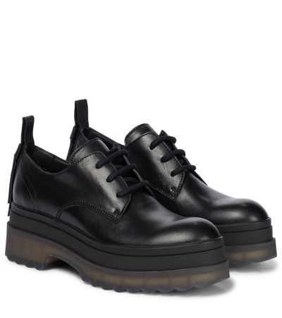 Redv Leather Platform Derby Shoes In Black
