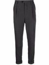 Brunello Cucinelli Virgin Wool Pleated Trousers In Anthracite