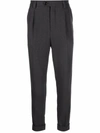 Brunello Cucinelli Virgin Wool Pleated Trousers In Blue