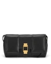 Demellier Alexandria Padded Leather Crossbody Bag In Black Smooth