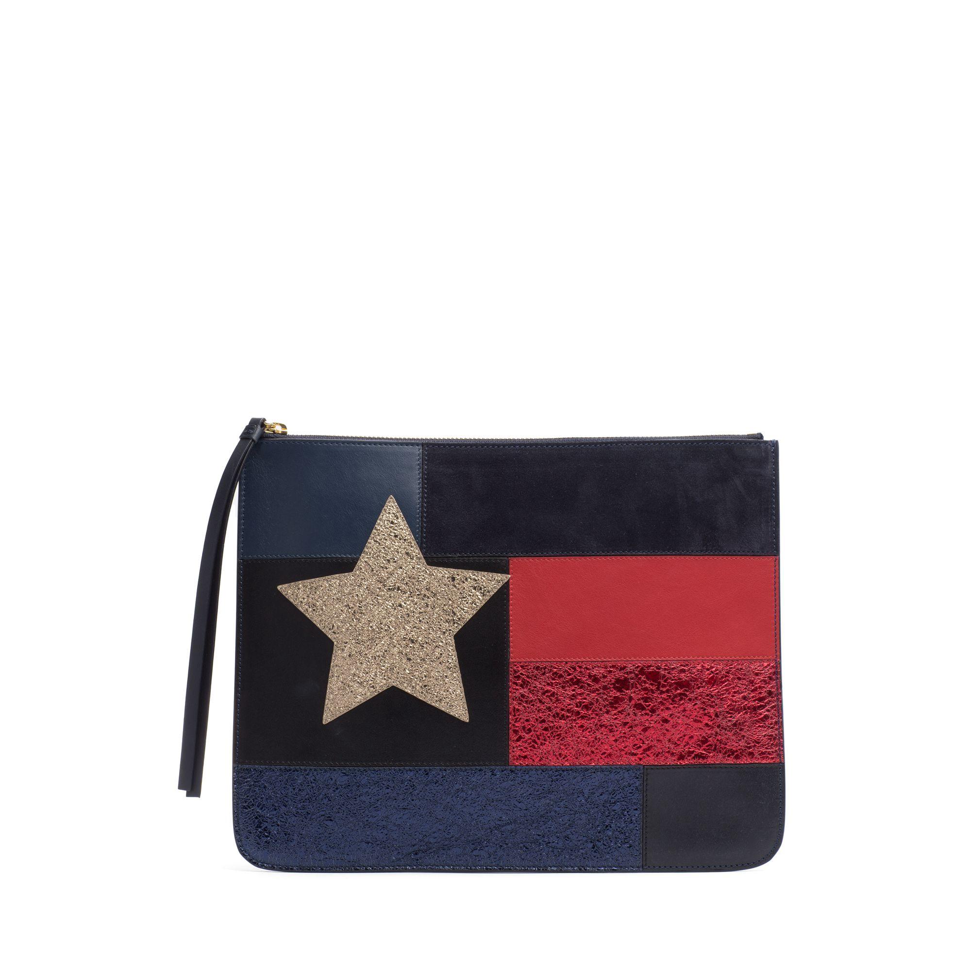 Tommy Hilfiger Leather Star Patch Clutch Bag - Peacoat / Multi | ModeSens