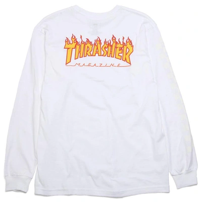 Vans Thrasher Checker Ls T-shirt In White | ModeSens