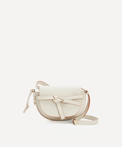 Loewe Mini Gate Leather Dual Cross-body Bag In Light Ghost