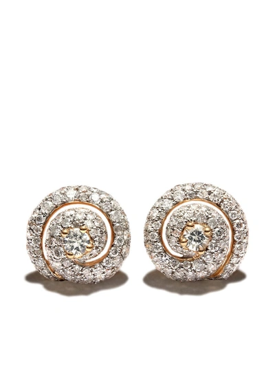 Earrings Mini Boule Disco Diamants - Diamonds, yellow and white gold -  Yvonne Léon