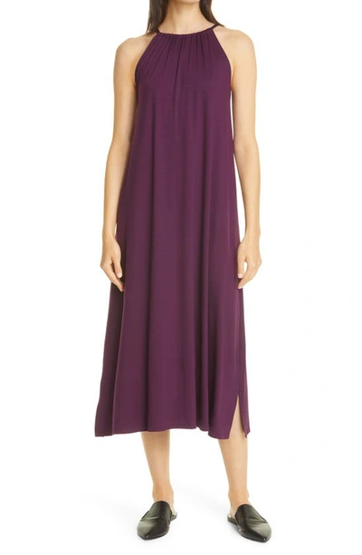 Eileen Fisher Petite Fine Jersey Halter Dress In Blackberry | ModeSens