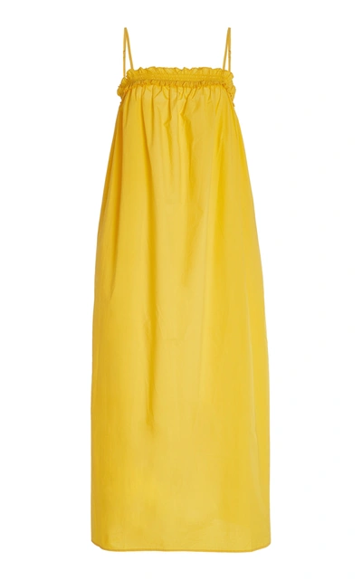 Bird & Knoll Women's Ida Cotton Poplin Maxi Dress In Sunshine