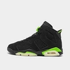 Nike Jordan Big Kids' Air Retro 6 Basketball Shoes In Black/electric Green