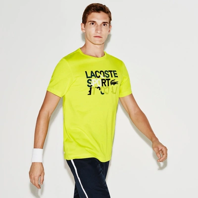 Lacoste Men's Sport Crew Neck Technical Jersey Tennis T-shirt - Lemon Tree /black-france-w | ModeSens