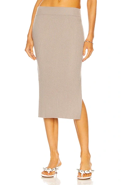 Sablyn Debs Cashmere Rib Knit Midi Skirt In Rancher