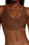 Chantelle Lingerie Soft Stretch Padded V-neck Bra In Walnut