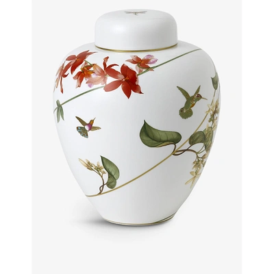 Wedgwood Hummingbird Hand-painted Fine Bone China Lidded Vase 25cm In Multi