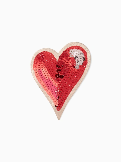 Kate Spade Ashe Place Sequin Heart Permanent Sticker - Red