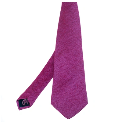 Pre-owned Etro Purple Striped Cashmere Silk Tie
