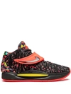 Nike Kd14 High-top Sneakers In Black,yellow Strike,bright Crimson