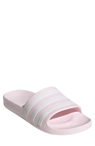 Adidas Originals Adilette Comfort Slide Sandal In Almost Pink/white