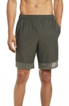 Under Armour Ua Stretch Training Shorts In Victory Green / Black