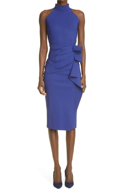 Chiara Boni La Petite Robe Gudrum High Neck Cocktail Dress In Iris