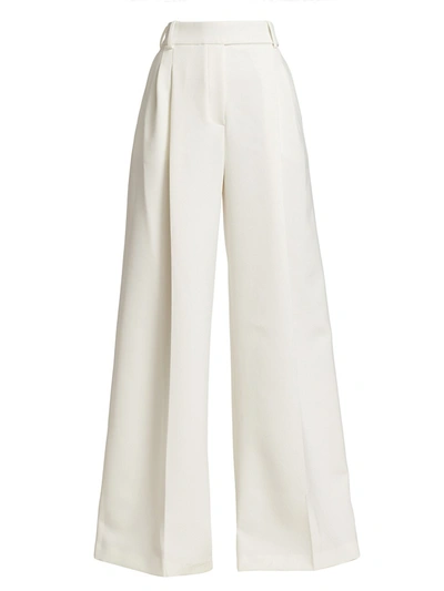 Alexandre Vauthier Satin-trimmed Crepe Wide-leg Pants In White