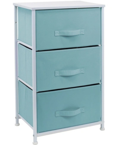 Sorbus 3-drawers Chest Dresser In Aqua