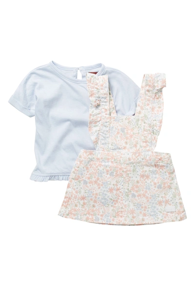 7 For All Mankind Girls' Floral Denim Jumper & Top Set - Baby In Pixi
