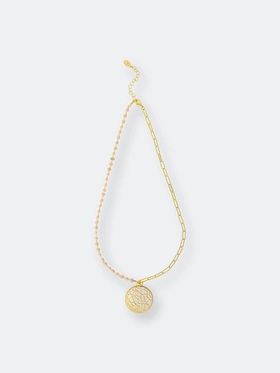 Rivka Friedman Pearl And Chain Necklace In Gold