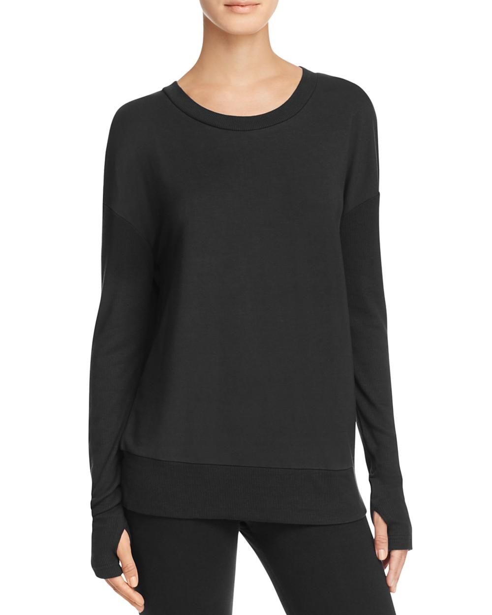 Alo Yoga Intricate Cutout Back Sweatshirt In Black | ModeSens