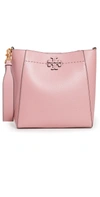 Tory Burch Mcgraw Leather Hobo Bag In Pink Mango