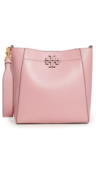 Tory Burch Mcgraw Leather Hobo Bag In Pink Magnolia