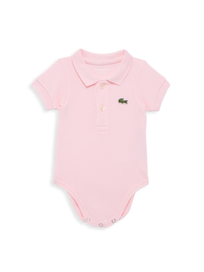 Lacoste Baby Boy's Organic Cotton Piqué Bodysuit In Pink