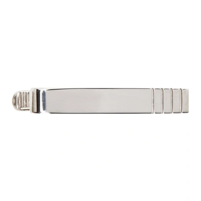 Thom Browne Silver Classic Long Tie Bar In 045 Silver