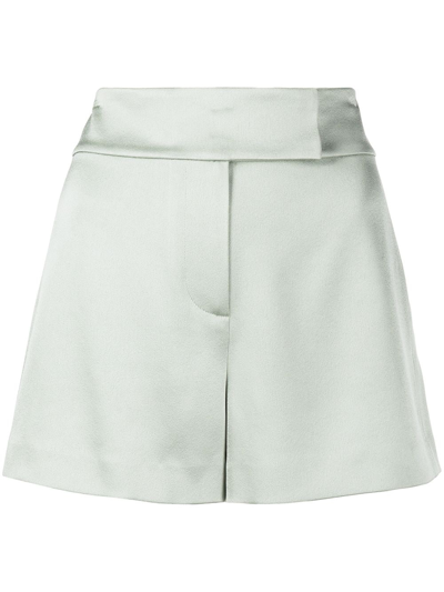 Alice And Olivia Merilyn High Waist Cashmere Shorts In Sage
