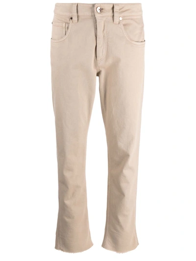 Brunello Cucinelli  Cropped Jeans In Neutrals