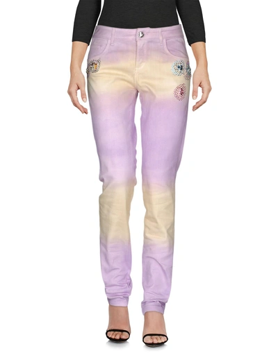 Blumarine Denim Pants In Lilac