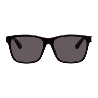 Gucci Black Square Sunglasses In 001 Black